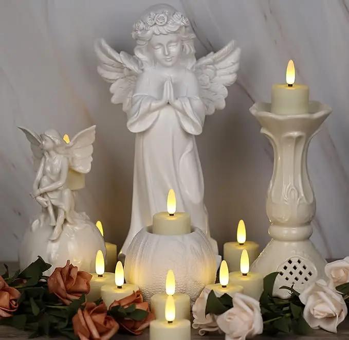 12 PCS 3D Wick Rechargeable Flameless Tealight Candles with Remote and Timer, Battery Operated Flickering LED Tea Lights, Durable & Lovely Fake Tea Candles, Ideal for Pumpkin/Bar/Party Decor by GreenHaven Gardens