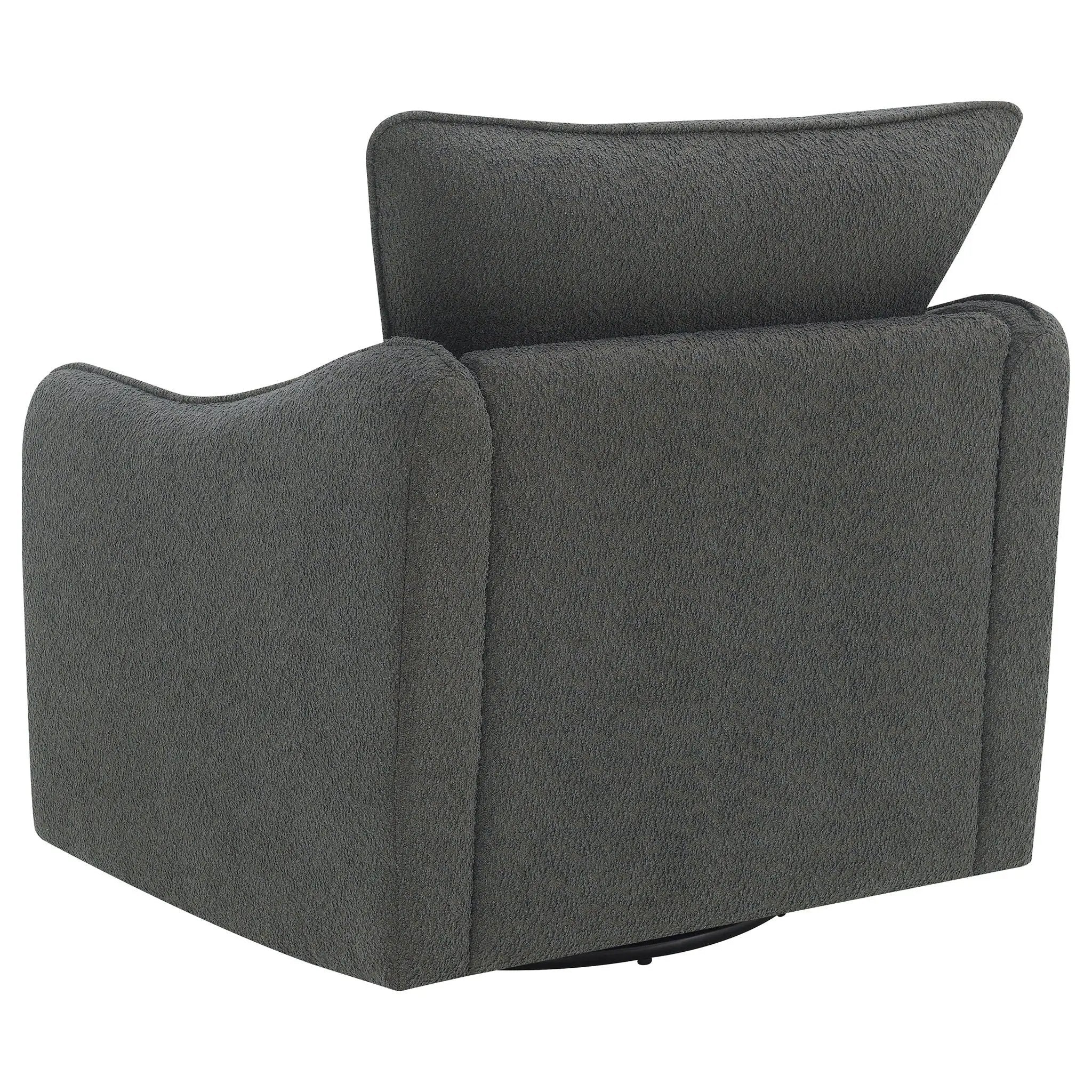Madia Upholstered Sloped Arm Swivel Glider Chair Charcoal by Unique Piece Furniture