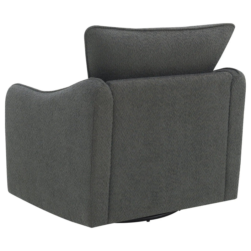 Madia Upholstered Sloped Arm Swivel Glider Chair Charcoal by Unique Piece Furniture