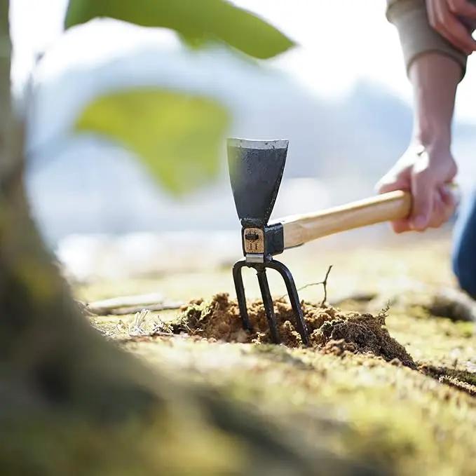 Japanese Craftsmanship Garden Hoe and Cultivator Hand Tiller by GreenHaven Gardens