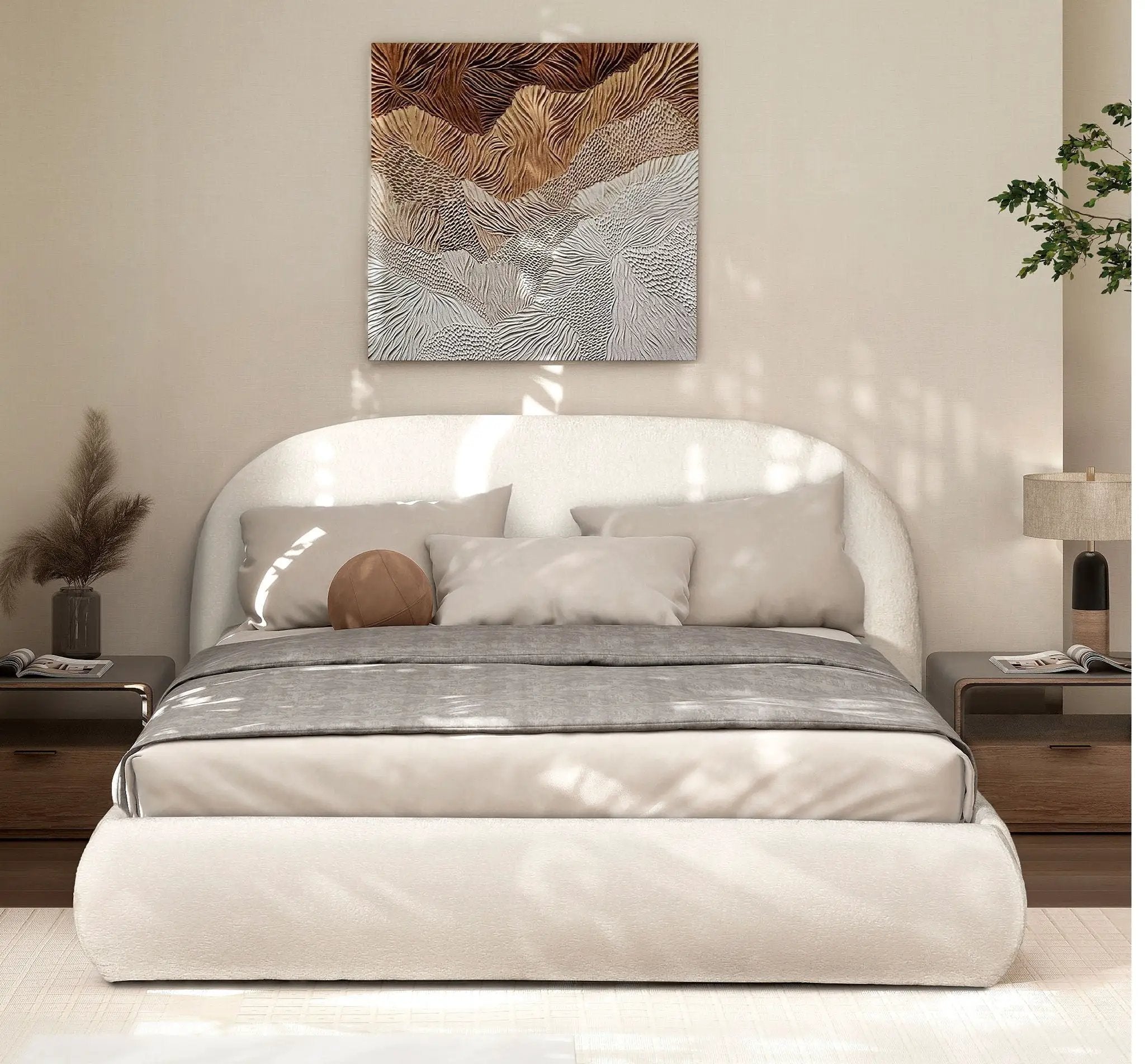 Archie Puffy Grounded - Upholstered Platform Bed by HouseOfZazla