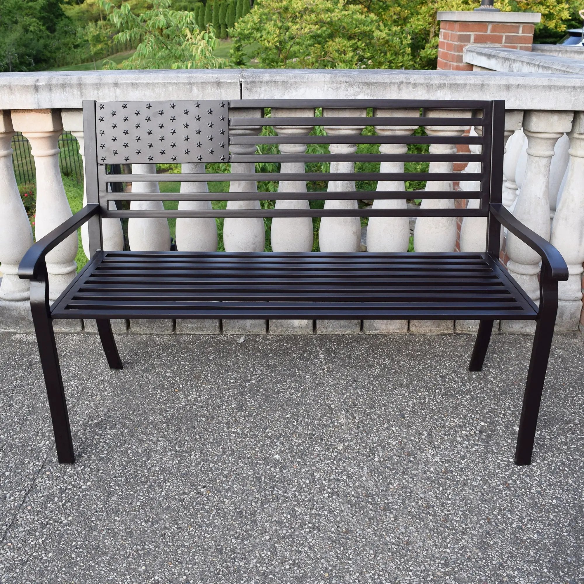 Steel Patio 50-in American Pride Bench in Coffee Finish by Sharicks