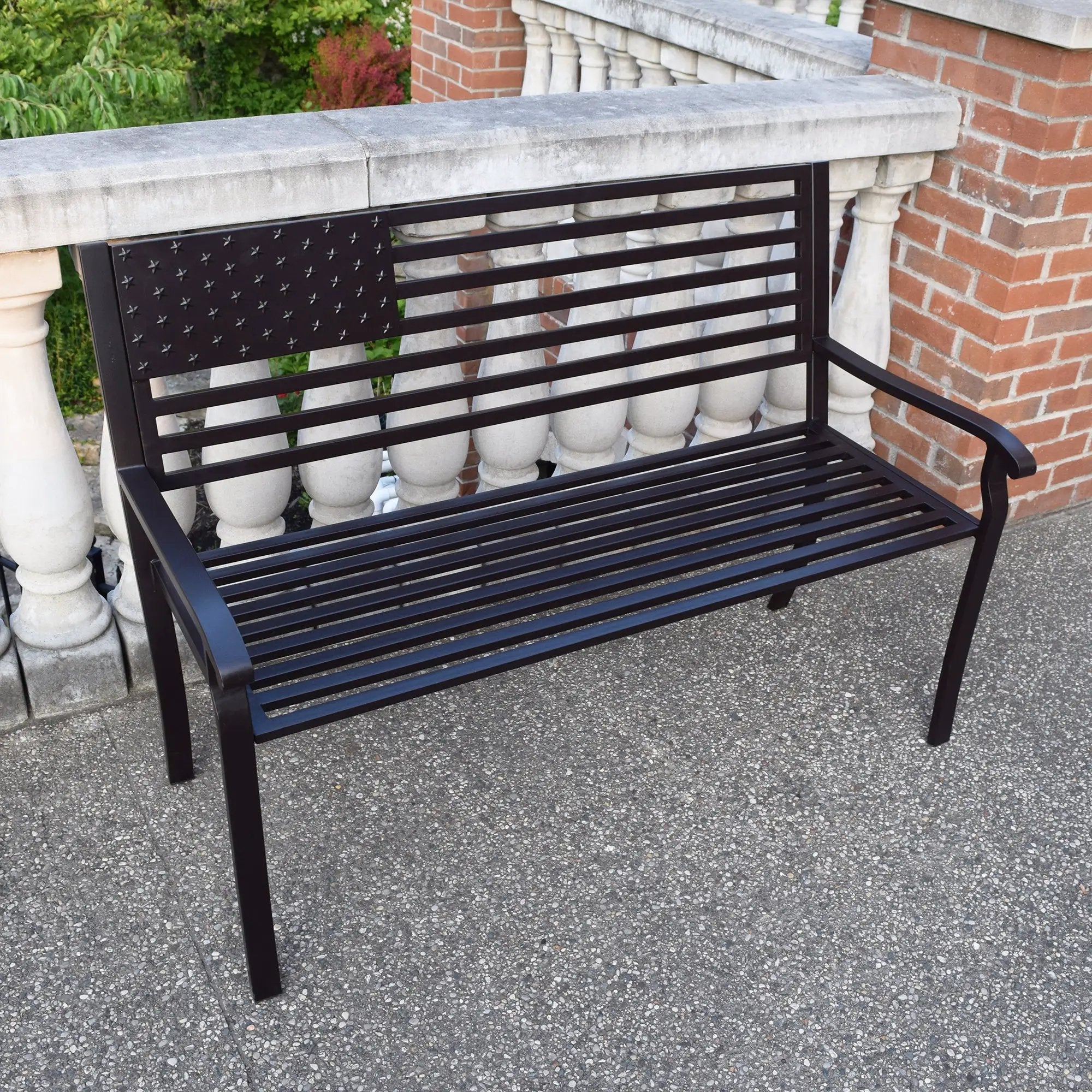 Steel Patio 50-in American Pride Bench in Coffee Finish by Sharicks