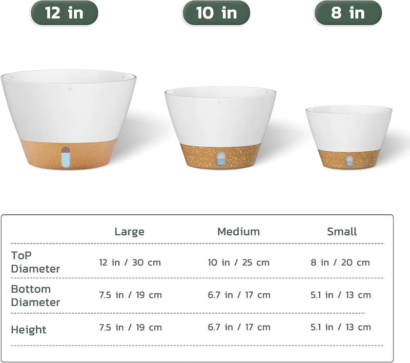 ZMTECH 12 Inch Hanging Planters for Indoor, 2 Pack Large Hanging Plant Pot with Visible Water Level and Chain, Self Watering Hanging Flower Pot for Outdoor Garden Porch(12Inch, White) by GreenHaven Gardens