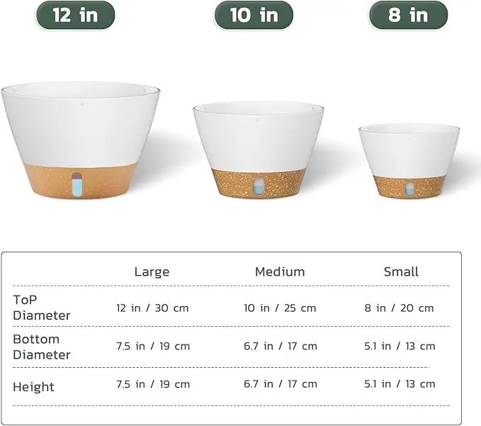 ZMTECH Hanging Planters for Indoor Plants Set of 2 Self Watering Hanging Pots Hanging Baskets Hanging Flower Pots for Outdoor Hanging Plants(8 Inch, White) by GreenHaven Gardens
