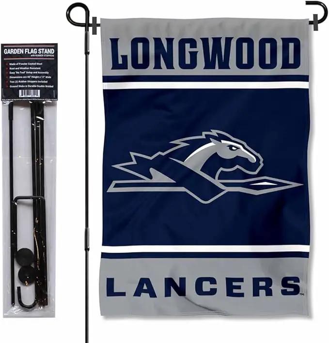 College Flags & Banners Co. Longwood Lancers Garden Flag with Stand Holder by GreenHaven Gardens