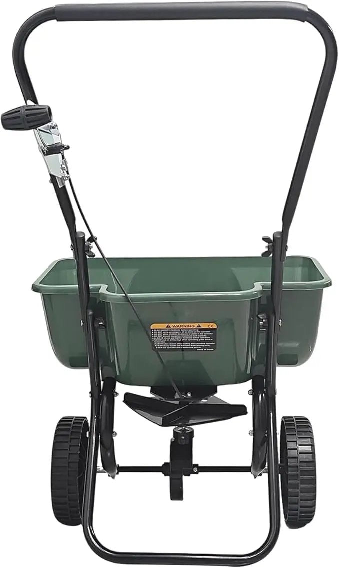 80LB Walk-Behind Broadcast Spreader for Seed,Fertilizer,Salt,Ice Melt, Fertilizer Spreader with Adjustable Drop Rate, Seed Spreaders for Lawns by GreenHaven Gardens