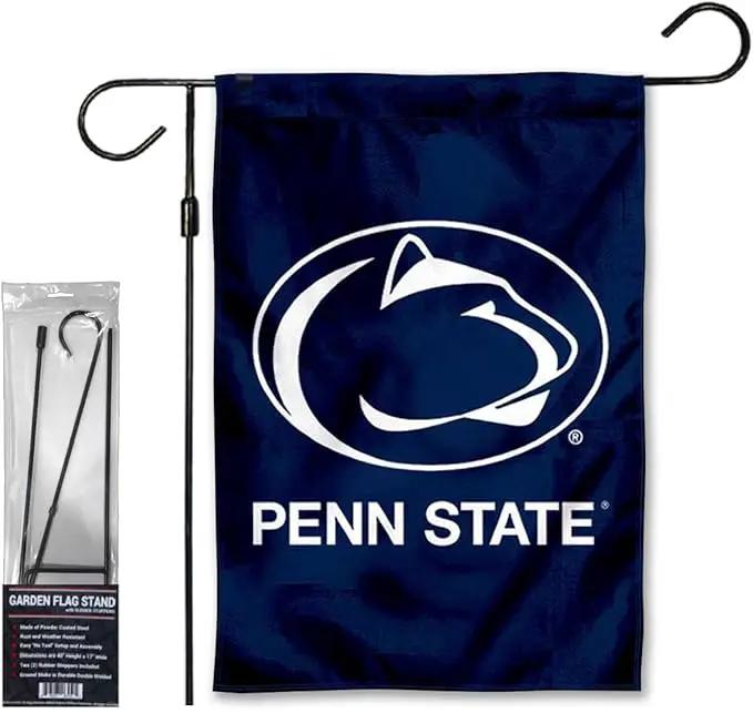 College Flags & Banners Co. Penn State Nittany Lions Garden Banner Flag with Stand Pole Holder by GreenHaven Gardens