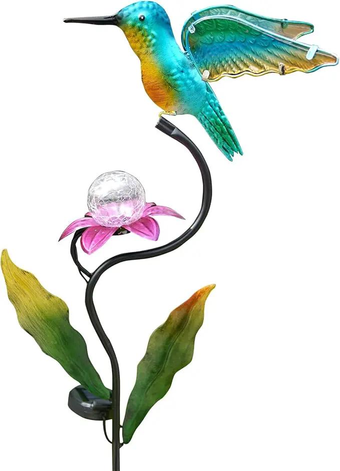 HONGLAND Outdoor Solar Lights for Garden Decor - 46 Inch Hummingbird Solar Lights for Outside, Solar Hummingbird Decorative Garden Stakes for Lawn Patio Yard by GreenHaven Gardens