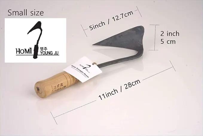 HandPlowHoe Gardentool with Safety Cover for Easy Gardening, Weeding and Farming Made by Korean Master Blacksmith (Small) by GreenHaven Gardens