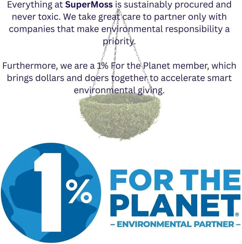 SuperMoss (29201) MossWeave Hanging Basket - Round, Fresh Green, Medium (14.5 Diameter)" by GreenHaven Gardens