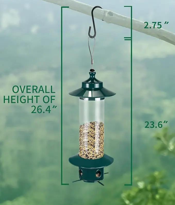 Bird Feeder for Outdoors: Squirrel Proof Bird Feeders, Gravity Sense Squirrel Proof Wild Bird Feeders for Finch Cardinal Chickadee, 4.8LB Large Capacity Hanging Birdfeeder by GreenHaven Gardens