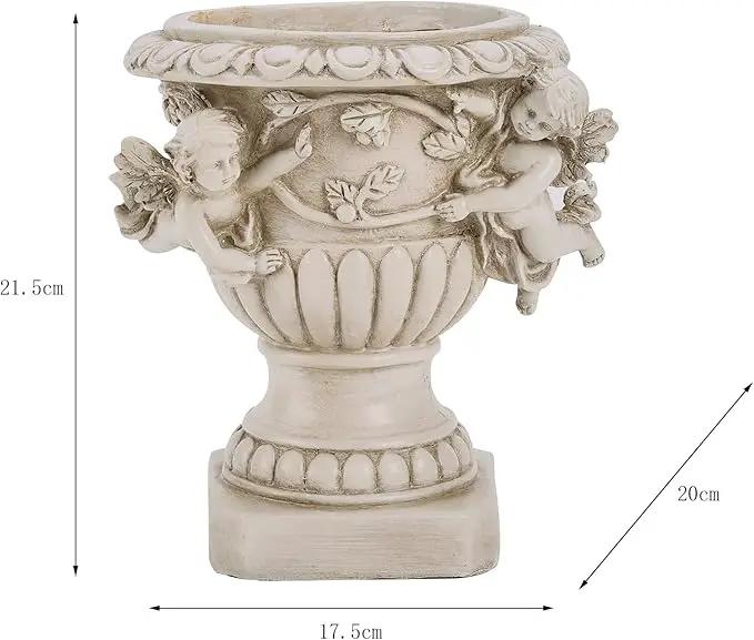 Cherub Angel Planters, Cherub Planter Flower Pots with Drain Hole for All House Plants, Patio Yard Decor, Polyresin, 8.46" H by GreenHaven Gardens