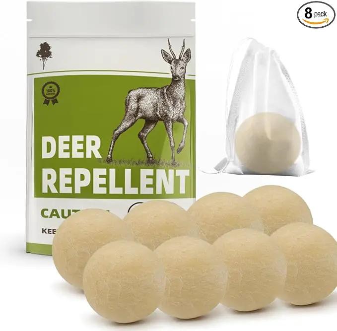 Deer Repellent, Rabbit Repellent Outdoor, Deer Deterrent for Plants, Keep Rabbits Out of Backyard, Deer and Rabbit Repellant, Deer Repellant Balls for Flowers Shrubs & Trees-8 Packs by GreenHaven Gardens