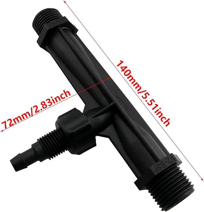 1/2-inch Plastic Irrigation Pipe Injector for Irrigation Venturi Fertilizer Mixer Injector Tube Suitable for Agricultural System Fertilizer and Chemical Injection Black by GreenHaven Gardens