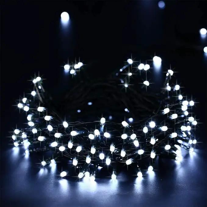 Solar Christmas Lights Outdoor, 33ft 100 LED Solar Fairy String Lights 8 Modes Waterproof Xmas Lights for Garden, Patio, Home, Party, Wedding, Holiday, Tree, Bush, Wreath, Outdoor Decor (White) by GreenHaven Gardens