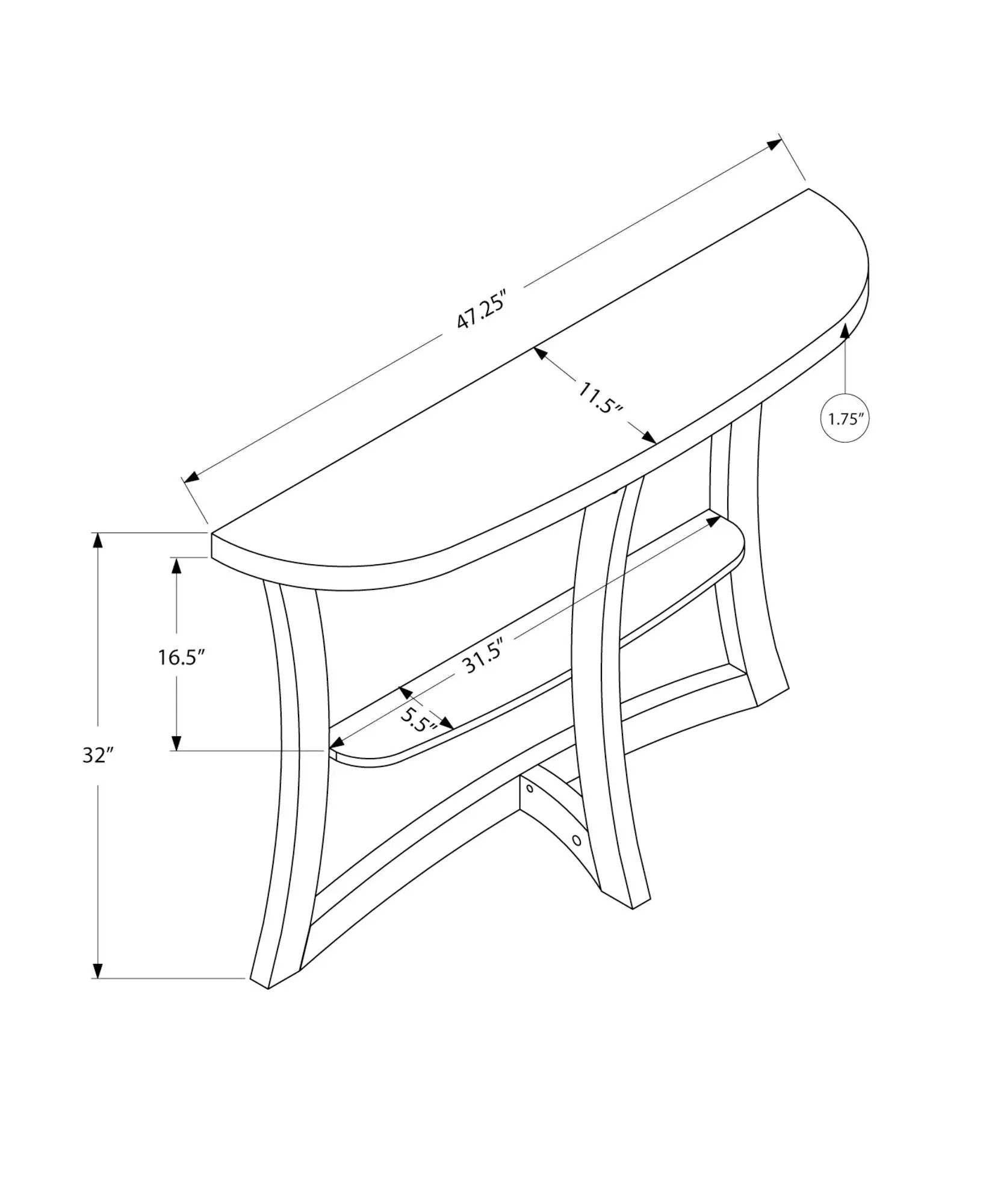 Accent Console Table For Entryway, Stylish - Taupe by HouseOfZazla