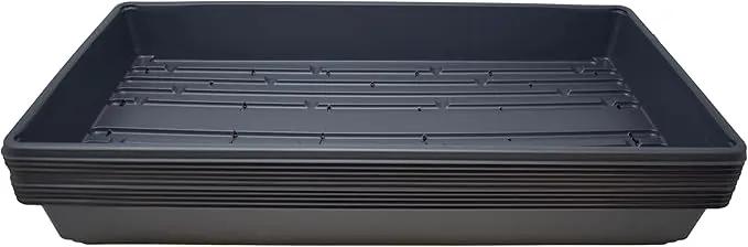10 Plant Growing Trays (WITH Drain Holes) - 20" x 10" - Perfect Garden Seed Starter Grow Trays: for Seedlings, Indoor Gardening, Growing Microgreens, Wheatgrass & More - Soil or Hydroponic by GreenHaven Gardens