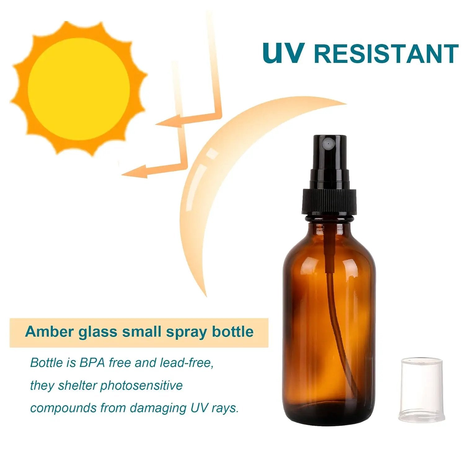 Amber Glass Small Spray Bottle 2 oz 48 Packs,Fine Mist Sprayer Small Clear Bottles,Refillable Containers mini spray bottles for Cleaning Solutions and Skin Care (Amber 48pcs) by GreenHaven Gardens
