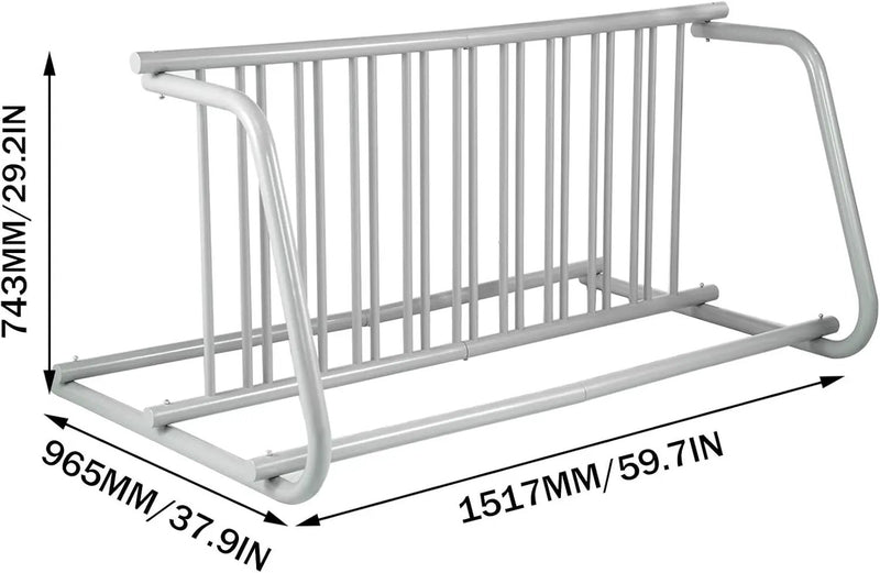 BestEquip 10 Holders Floor Bike Rack, 59" Length All-Steel Grid Bike Rack, 10-Bike Capacity Dual-Side Storage Stand for Garages Streets Yards Bike Events by GreenHaven Gardens