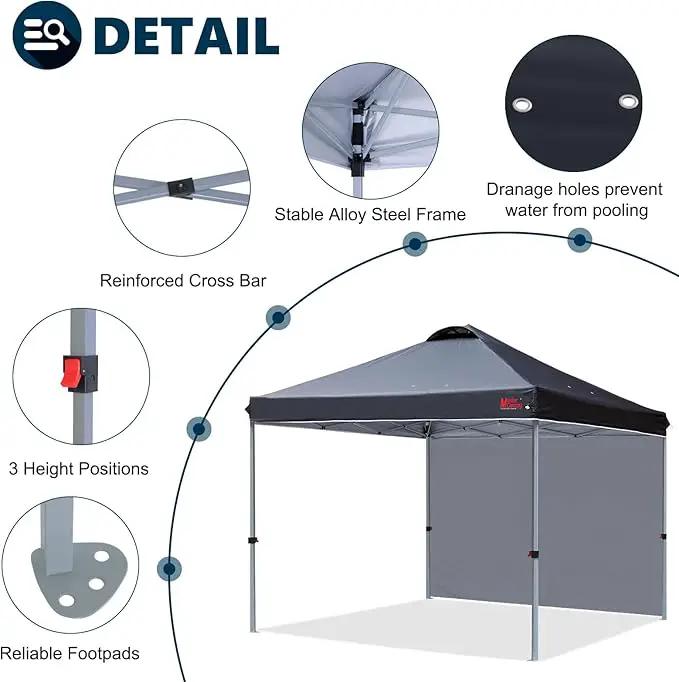 MASTERCANOPY Durable Pop-up Canopy Tent with 1 Sidewall (10'x10',Black) by GreenHaven Gardens