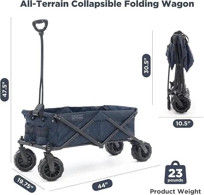 Creative Outdoor Original Folding Wagon All-Terrain Wheels by GreenHaven Gardens