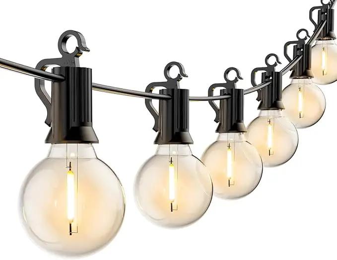 Brightown Outdoor String Lights - Globe Patio Lights 30 Ft with 15 G40 Shatterproof Bulbs, Waterproof Connectable Commercial Outdoor Lights for Backyard, Bistro, Porch, Cafe, Deck by GreenHaven Gardens