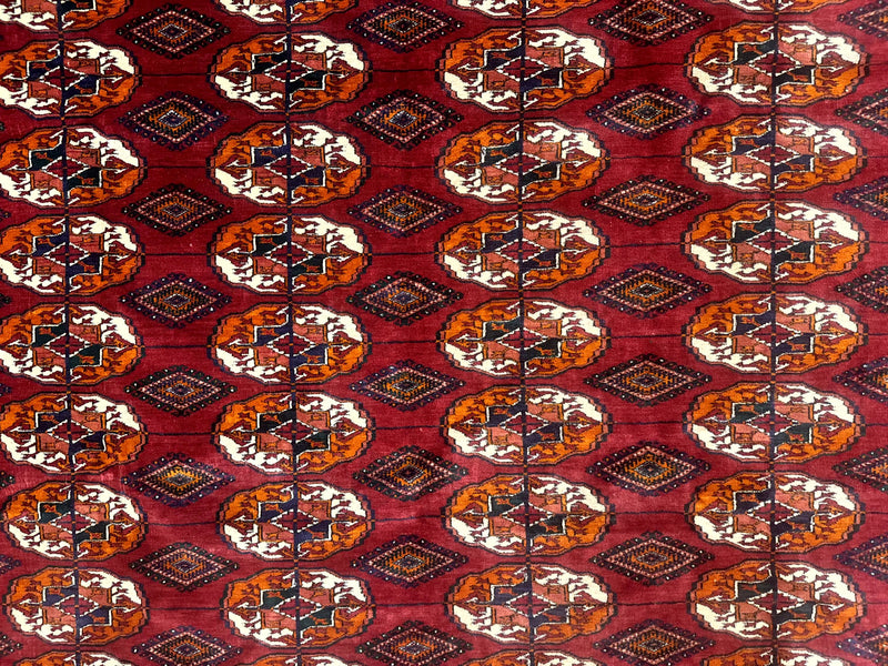 Persian Turkoman Rug 7x9, Red Tribal Carpet by Jewel Rugs