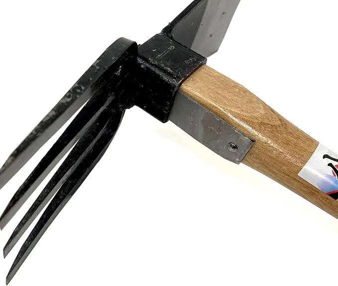 HACHIEMON Japanese Craftsmanship Garden Hand Tool Hoe and Cultivator Hand Tiller - Sturdy and Sharp by GreenHaven Gardens