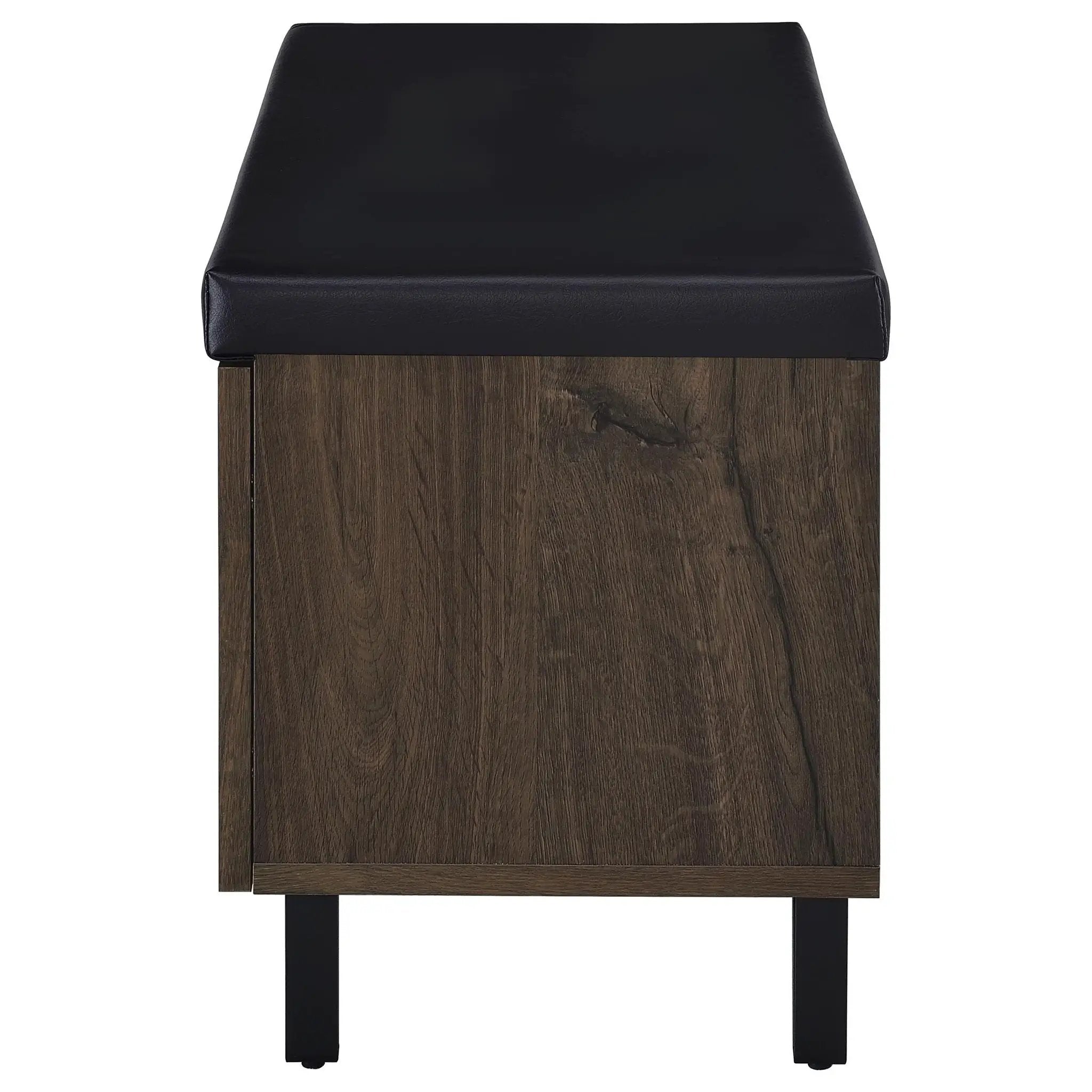 Brixton 2-door Padded Entryway Shoe Storage Bench Smoked Oak by Unique Piece Furniture