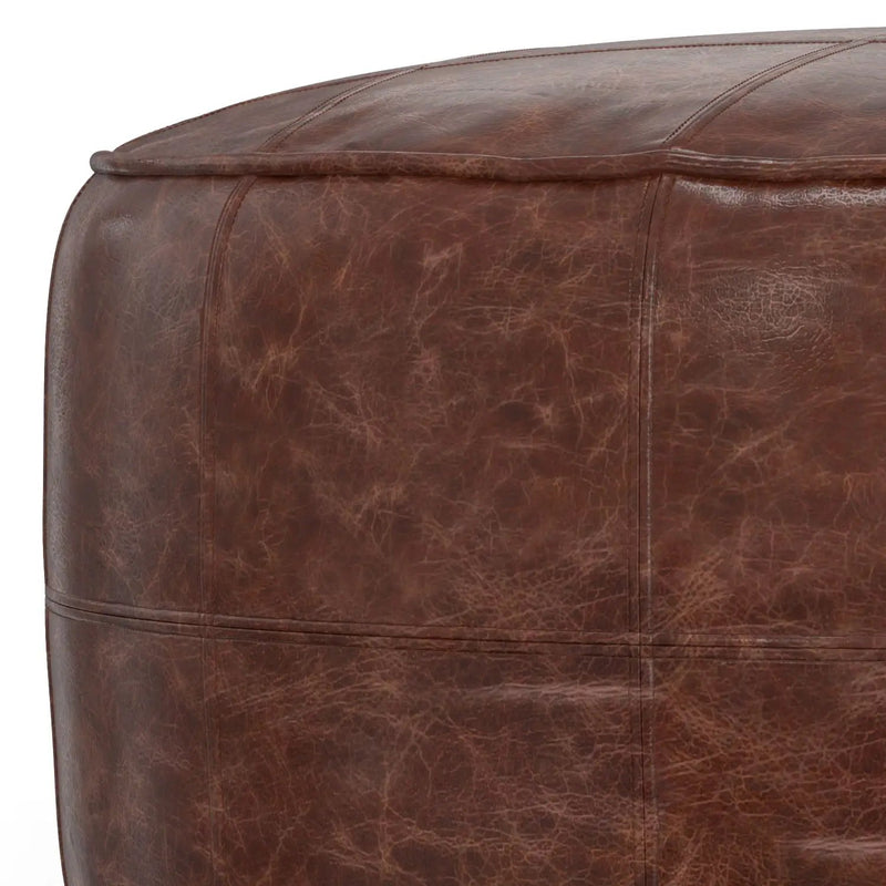 Connor - Handcrafted Round Pouf by HouseOfZazla