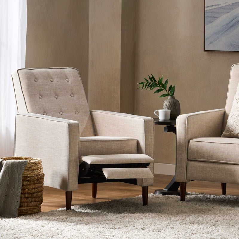 Mid-Century Modern Recliner With Button Tufted Waffle Stitch by HouseOfZazla