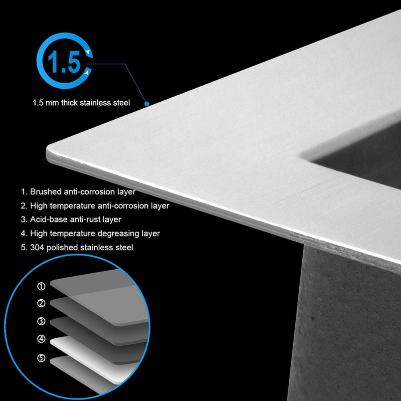 Modern Undermount Stainless Steel Kitchen Sink 16 Gauge, Deep Single Bowl by HouseOfZazla