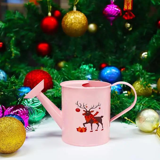 Metal Small Watering Can for Outdoor and Indoor Plants, Watering Can Decor, 500ML (Small Pink) by GreenHaven Gardens
