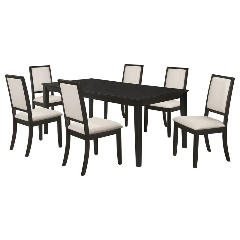 Louise 7-piece Rectangular Extension Leaf Dining Set Black by Unique Piece Furniture