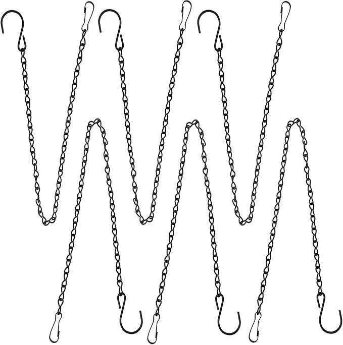 6 Pack 19.7Inches Black Hanging Chains, Garden Plant Hangers, for Bird Feeders, Billboards, Chalkboards, Planters, Lanterns, Wind Chimes and Decorative Ornaments by GreenHaven Gardens