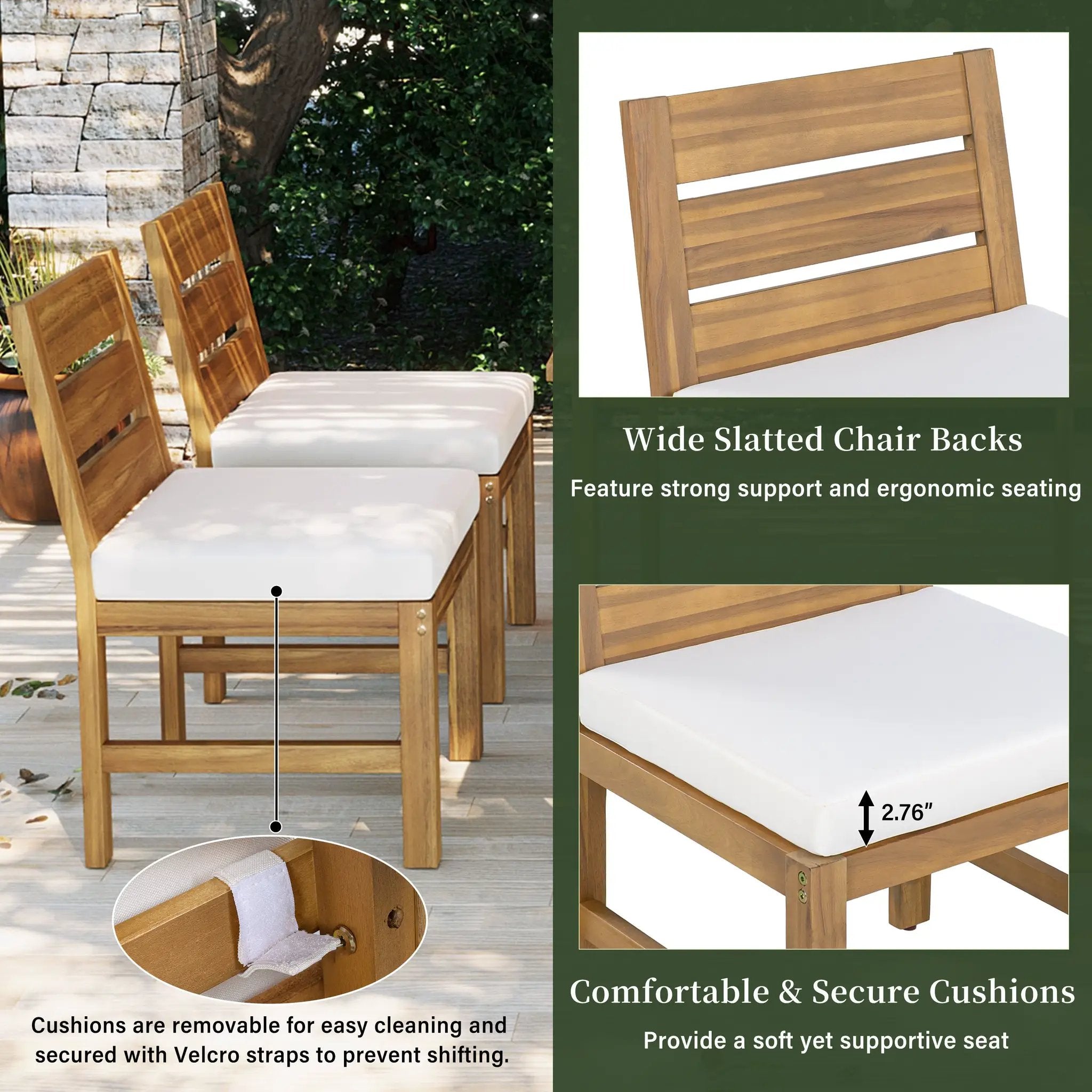 U_STYLE Farmhouse 5-Piece Outdoor Patio Dining Set by HouseOfZazla