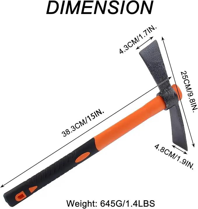 Dual Head Axe Hoe with Heavy Duty Forged Adze and Ergonomic Non-Slip Handle for Gardening, Hunting, Landscaping Outdoor 39mm/15-Inch by GreenHaven Gardens