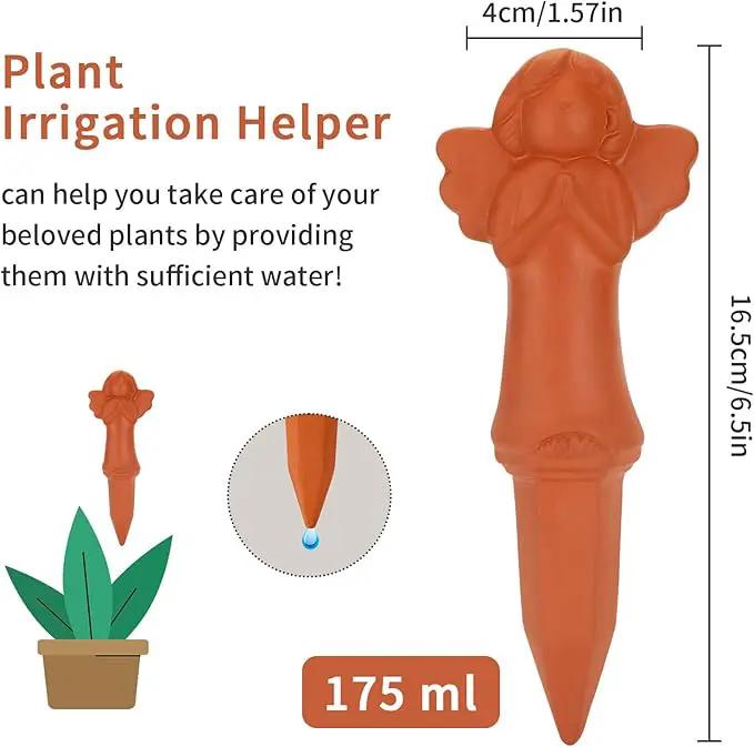 WILDKEN Terracotta Watering Globes, 3 Pack Angel Shaped Plant Watering Spikes Vacation Self-Watering Planters Devices for Indoor and Outdoor Plants by GreenHaven Gardens