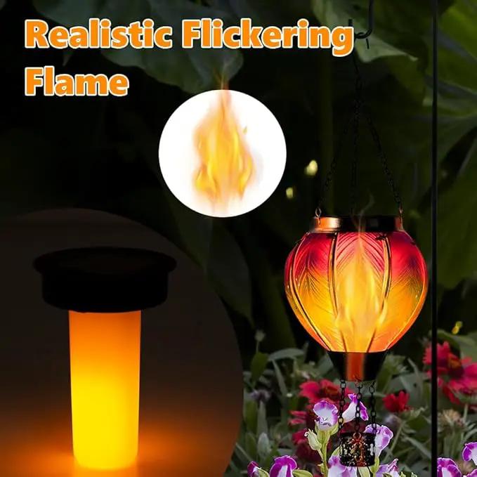 DREAMSOUL Hot Air Balloon Solar Lantern, Glass Outdoor Lantern Hanging Solar Lanterns Outdoor Waterproof for Patio Porch Garden Decor by GreenHaven Gardens