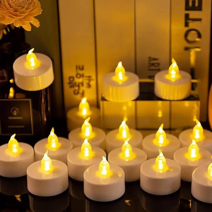 LED Tea Lights Flameless Candles: 12Pack Battery Operated Candle Realistic and Bright Flickering Holiday Gift Long Lasting 200Hours for Seasonal & Festival Celebration WarmYellow by GreenHaven Gardens