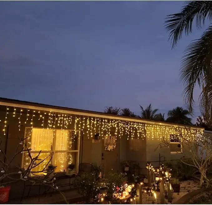YASENN Bluetooth APP Icicle Lights LED Christmas String Light Icicle Style 300 LED 30ft Fairy Lights 60 Drops Icicle Lights for Indoor Outdoor Decorations(Warm White) by GreenHaven Gardens