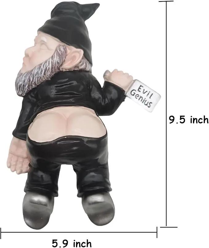 MINICAR 9.5'' Gnomes Statues Outdoor Decor, Large Naughty Sculptures Yard Decorations Patio Lawn Ornament, Funny Christmas Garden Gifts by GreenHaven Gardens