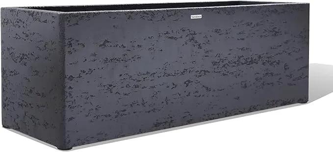 42 Inch Rectangular Concrete Planter（42Lx14Wx15H，58 Pounds）,Durable All-Weather Use with Drainage Holes,Large Rectangular Planter for Outdoor Indoor Plants by GreenHaven Gardens
