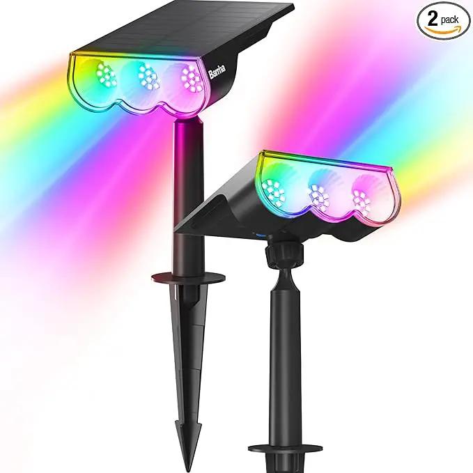Barrina Solar Spot Lights Outdoor, WRGB 360° Horizontal Adjustable, Solar Lights Waterproof, Auto On/Off 36 LEDs Landscape Spotlights for Garden Patio Yard Pool, 2 Packs by GreenHaven Gardens