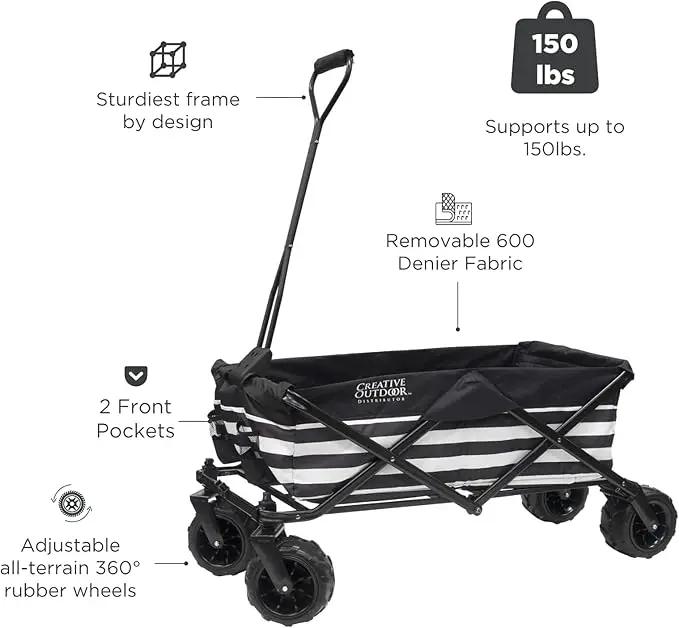Creative Outdoor Original Folding Wagon All-Terrain Wheels by GreenHaven Gardens