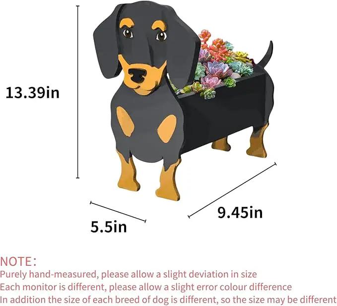 Black and Tan Dachshund Dog Planter Plant Pots,Cute Garden Dog Flower Planter,Dog Planters Birthday Gifts for Women,Office,Indoor/Outdoor Decor(9.45 * 7.5 * 13.39in) by GreenHaven Gardens