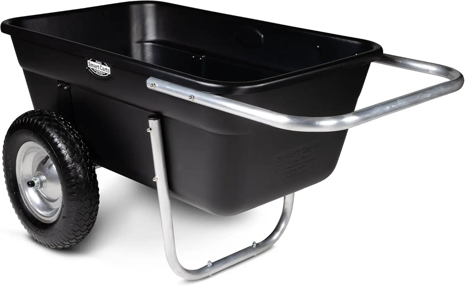 Smart Carts Premium Yard Cart - Strong, Lightweight, and Perfectly Balanced (16" Flat Free Wheels) by GreenHaven Gardens