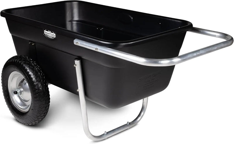 Smart Carts Premium Yard Cart - Strong, Lightweight, and Perfectly Balanced (16" Air Filled Wheels) by GreenHaven Gardens