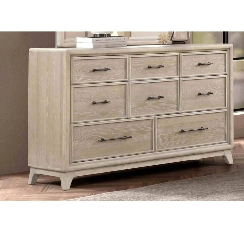 8 Drawers 1 Piece Dresser, Ample Storage Bedroom - Oak by Unique Piece Furniture